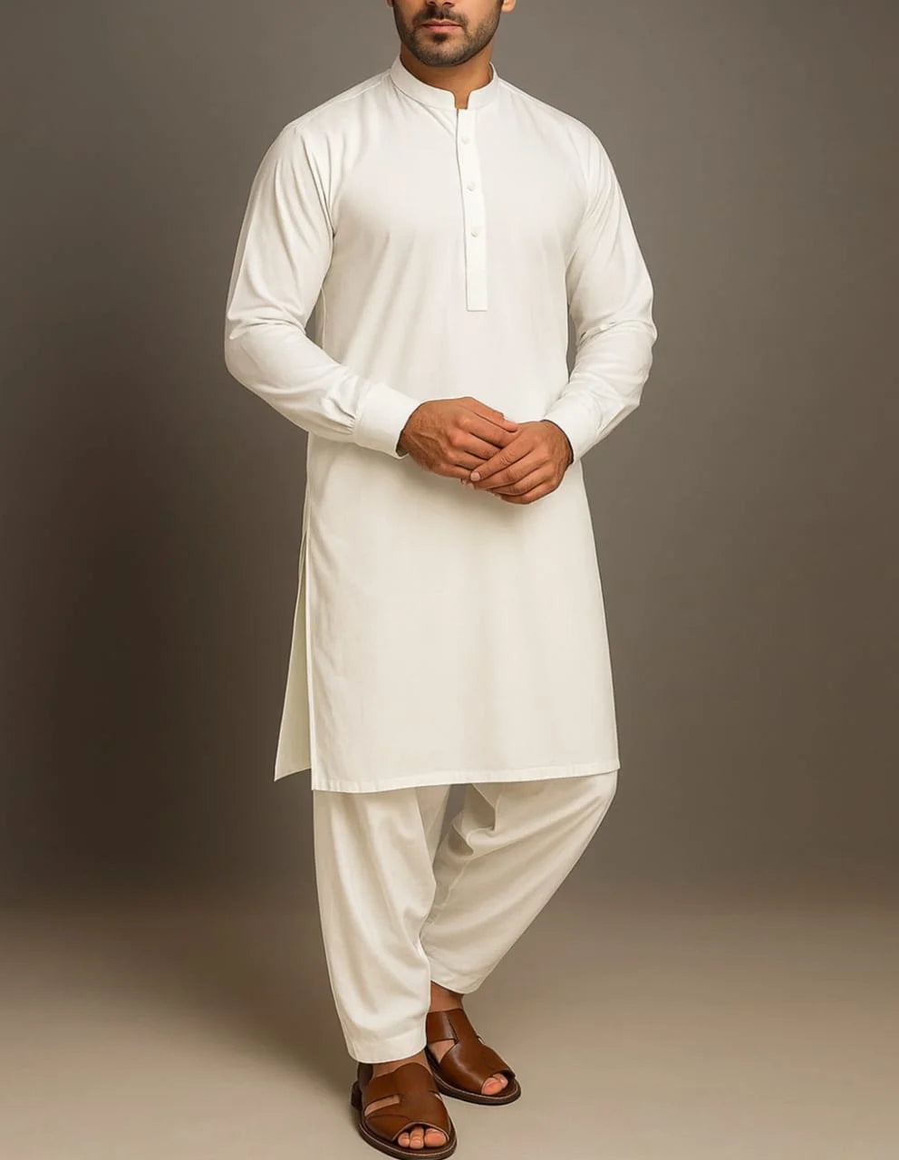 Off-white Cotton Suit